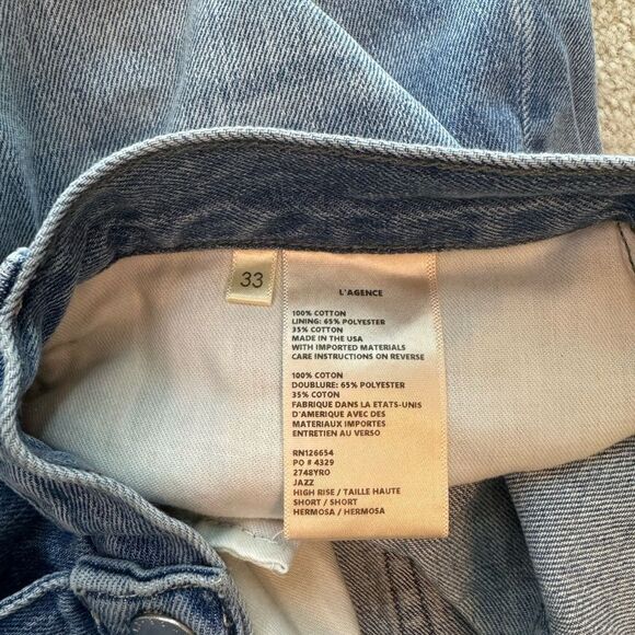 Women’s L’agence Jazz High Rise Jean Shorts with cuff Sz 33 NWT - Picture 3 of 4